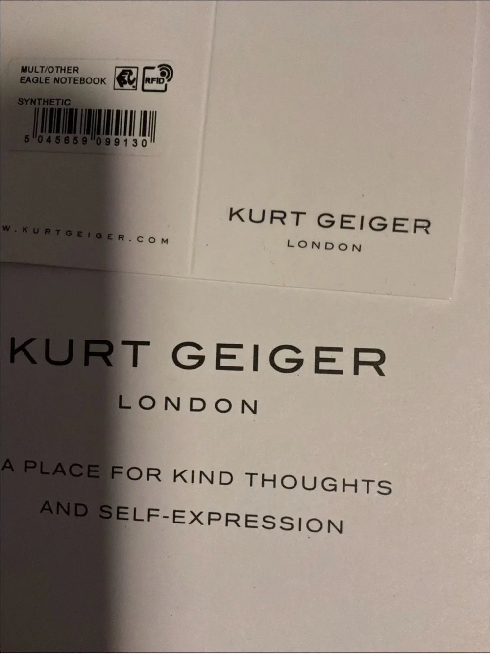 Kurt Geiger London Shoreditch Quilted Leather Notebook Journal – Black 🖤🦅